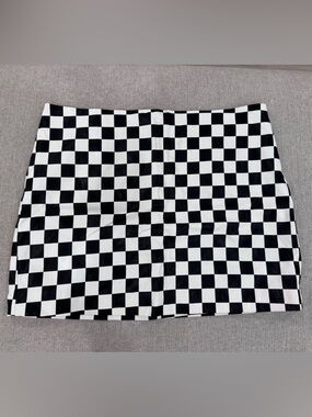Forever 21 Black and White Checkerboard Mini Skirt